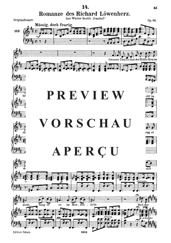 Product gallery: Page 2 of 8 Romanze des Richard Löwenherz D.856, , Medium Voice and Piano