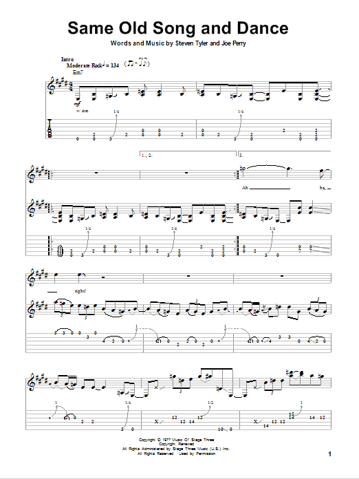 Produktgalerie: Seite 1 von 1 Same Old Song And Dance, Aerosmith, Gitarre