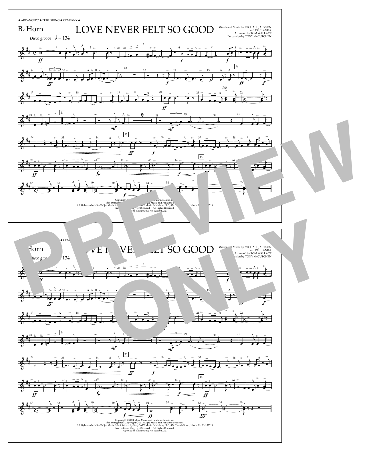 Produktbild zu: Love Never Felt So Good - Bb Horn