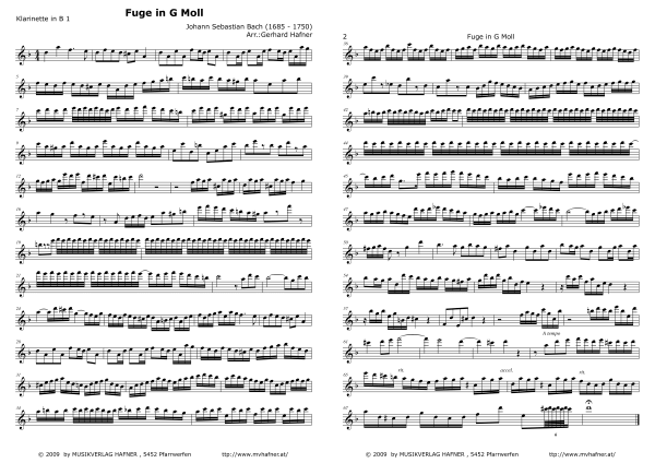 Product gallery: Page 1 of 9 Fuge in G Moll, , (Clarinet Quintet)