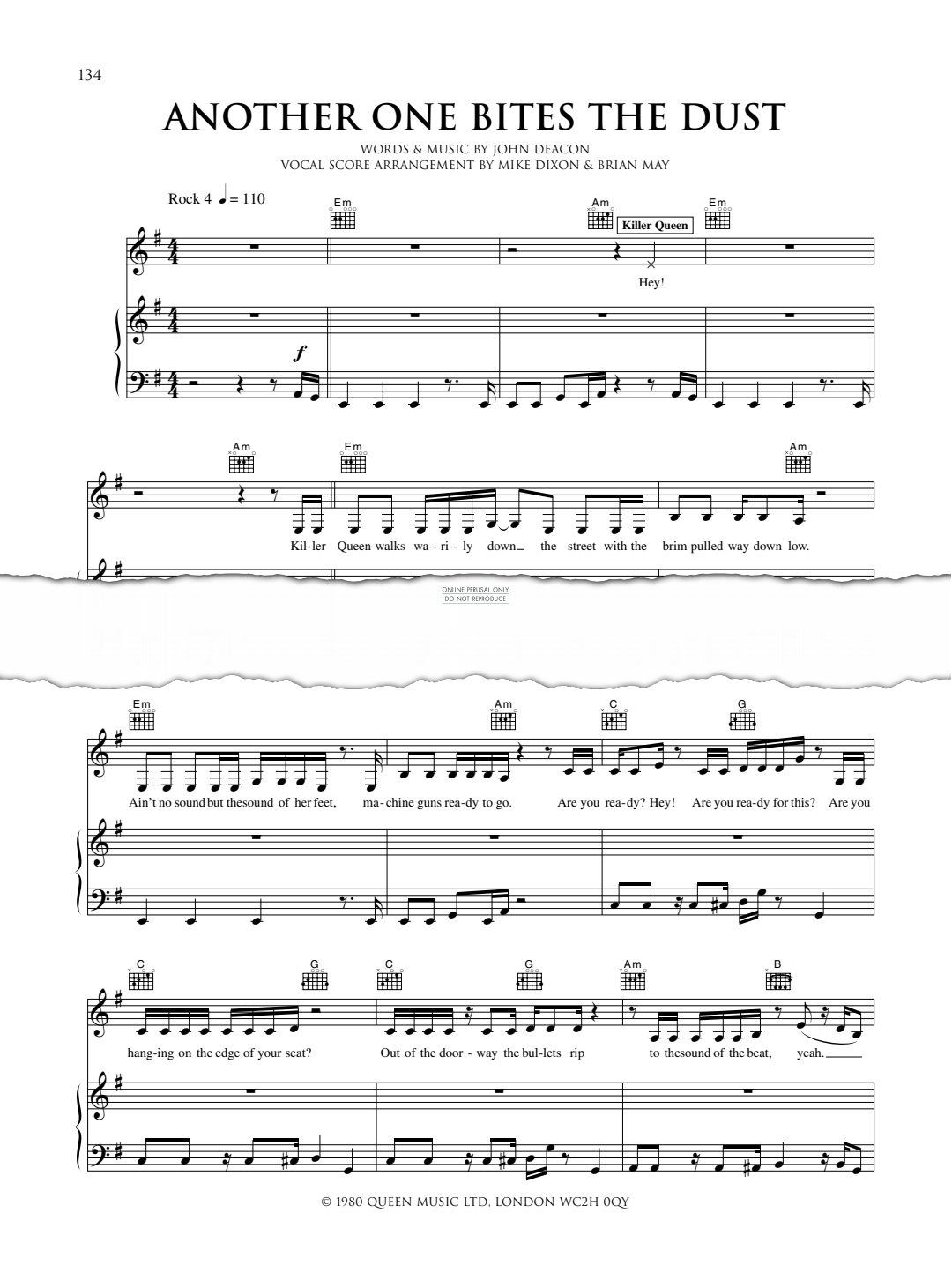 Produktgalerie: Seite 1 von 1 Another One Bites The Dust (from We Will Rock You), We Will Rock You Cast, Gesang, Gitarre, Klavier