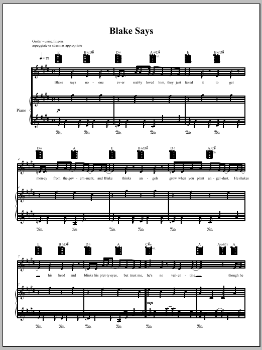 Produktgalerie: Seite 1 von 1 Blake Says, Amanda Palmer, Gesang, Gitarre, Klavier