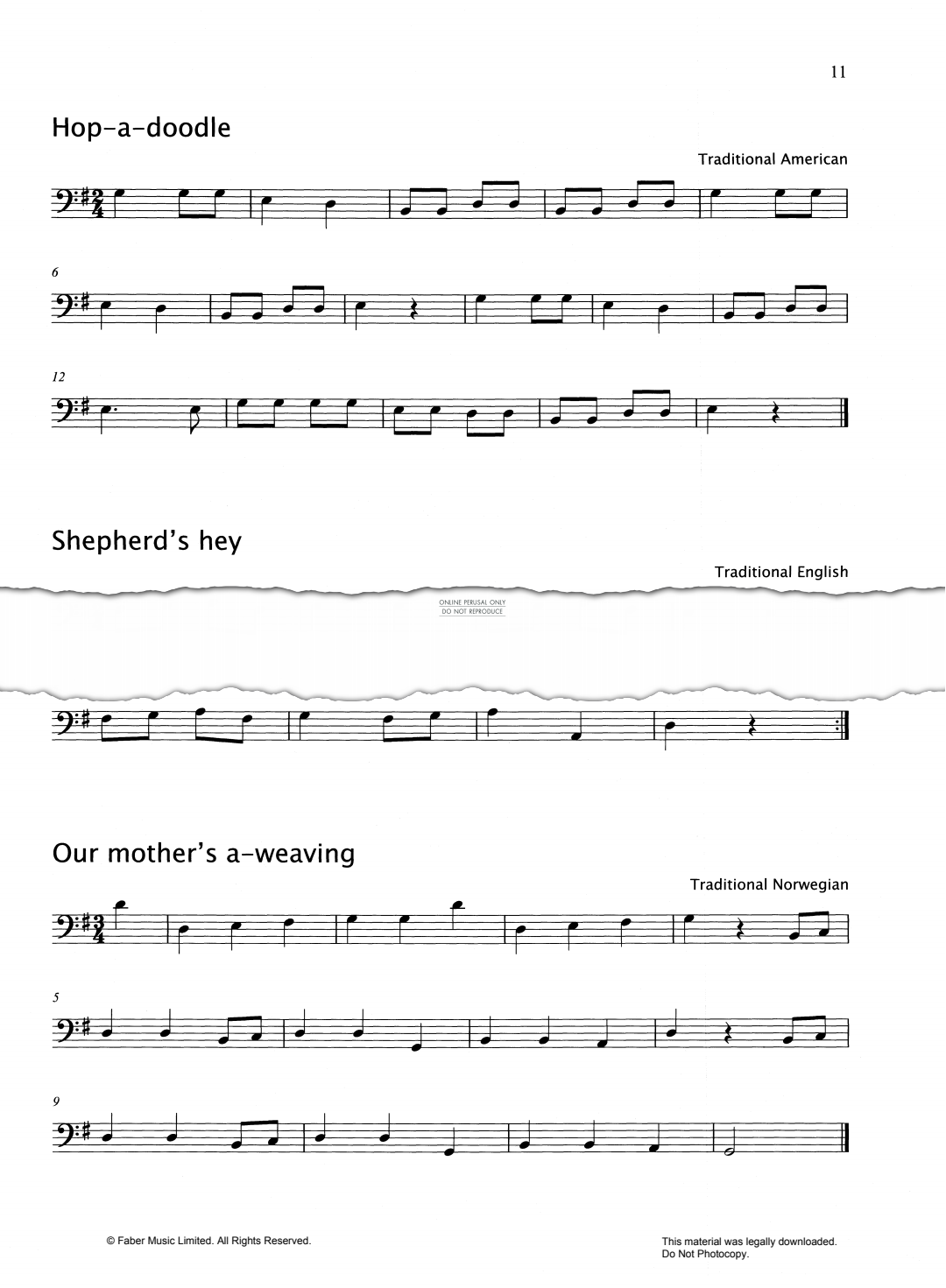 Produktgalerie: Seite 1 von 1 Hop-A-Doodle/Shepherd's Hey/Our Mother's A-Weaving/Apples And Pears/I Had A Cat/Big Ben At Teatime, , Violoncello