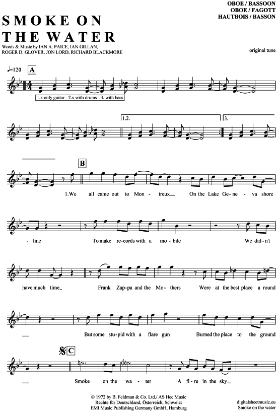 Produktbild zu: Smoke on the water Deep Purple