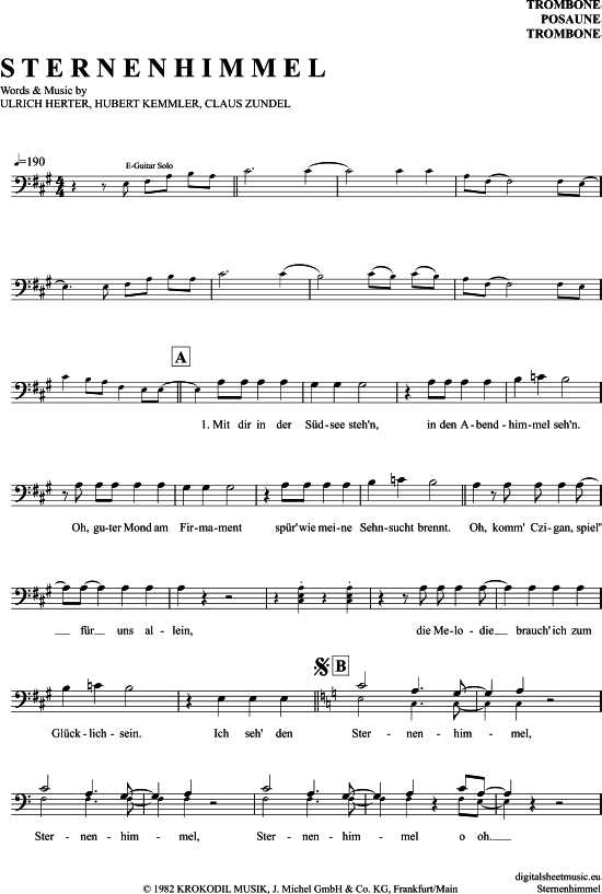 Produktgalerie: Seite 1 von 4 Sternenhimmel , Kah, Hubert, (Posaune / Bariton)