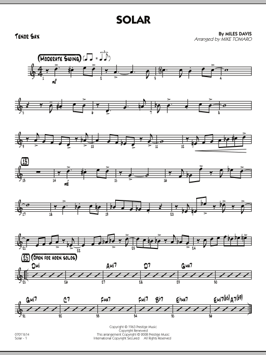 Produktgalerie: Seite 1 von 1 Solar - Tenor Sax, Mike Tomaro