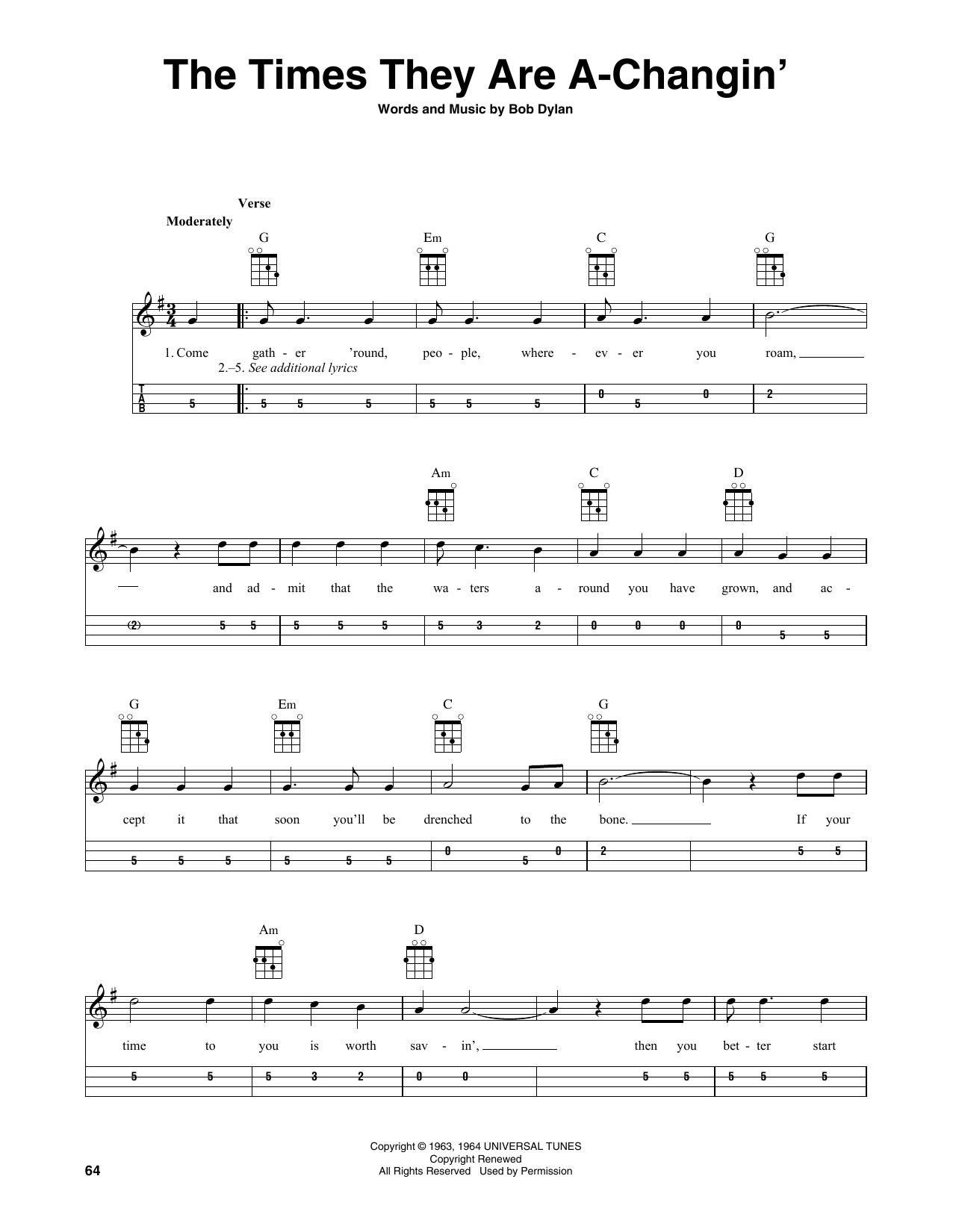 Produktbild zu: The Times They Are A-Changin'