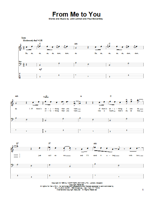 Produktgalerie: Seite 1 von 1 From Me To You, The Beatles, E-Bass