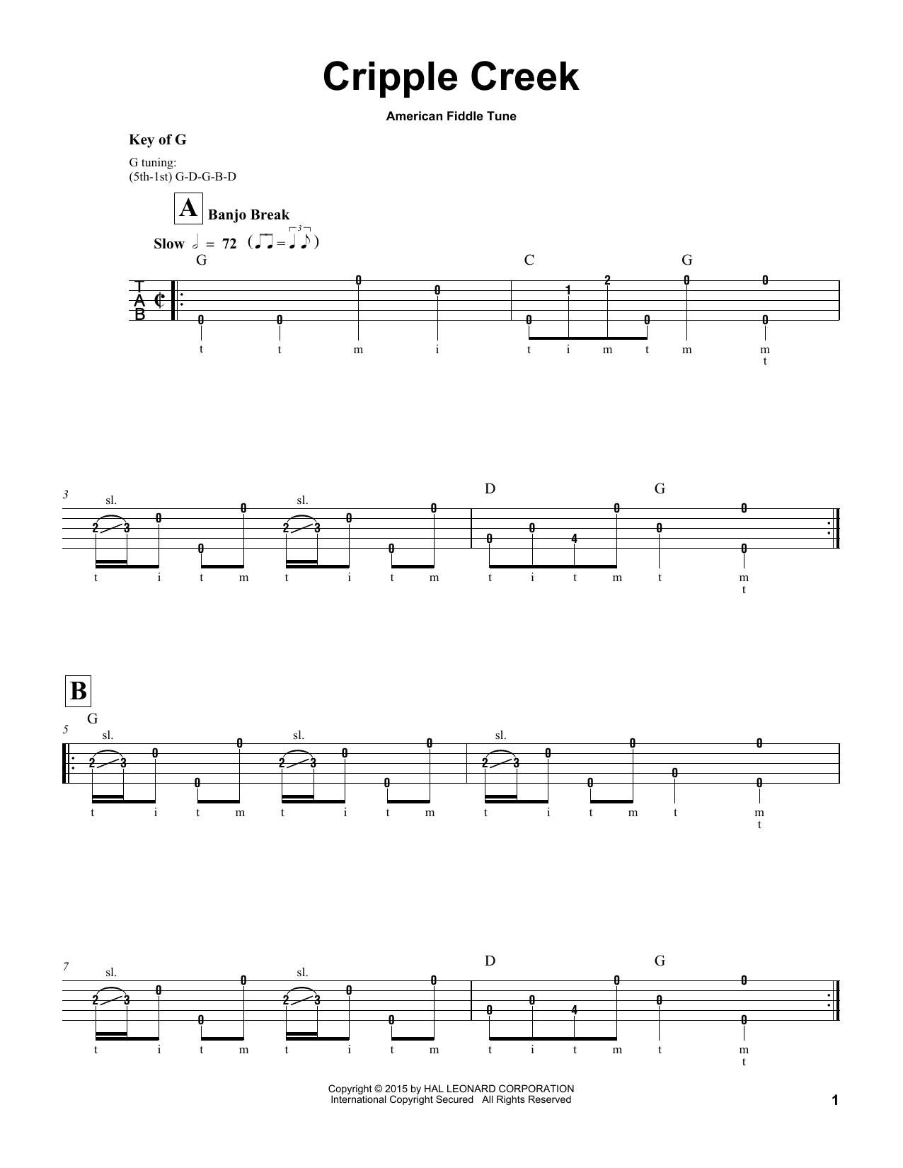 Produktgalerie: Seite 1 von 1 Cripple Creek, American Fiddle Tune, Banjo