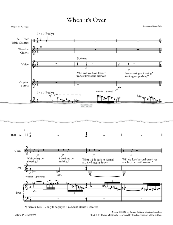 Produktgalerie: Seite 1 von 1 When it's Over, Roxanna Panufnik, Gesang, Klavier, Percussion