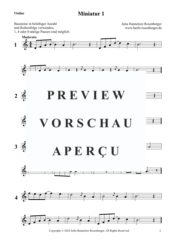 gallery: Miniatur 1, , (Variable instrumentation for harp/piano 1-4 strings)