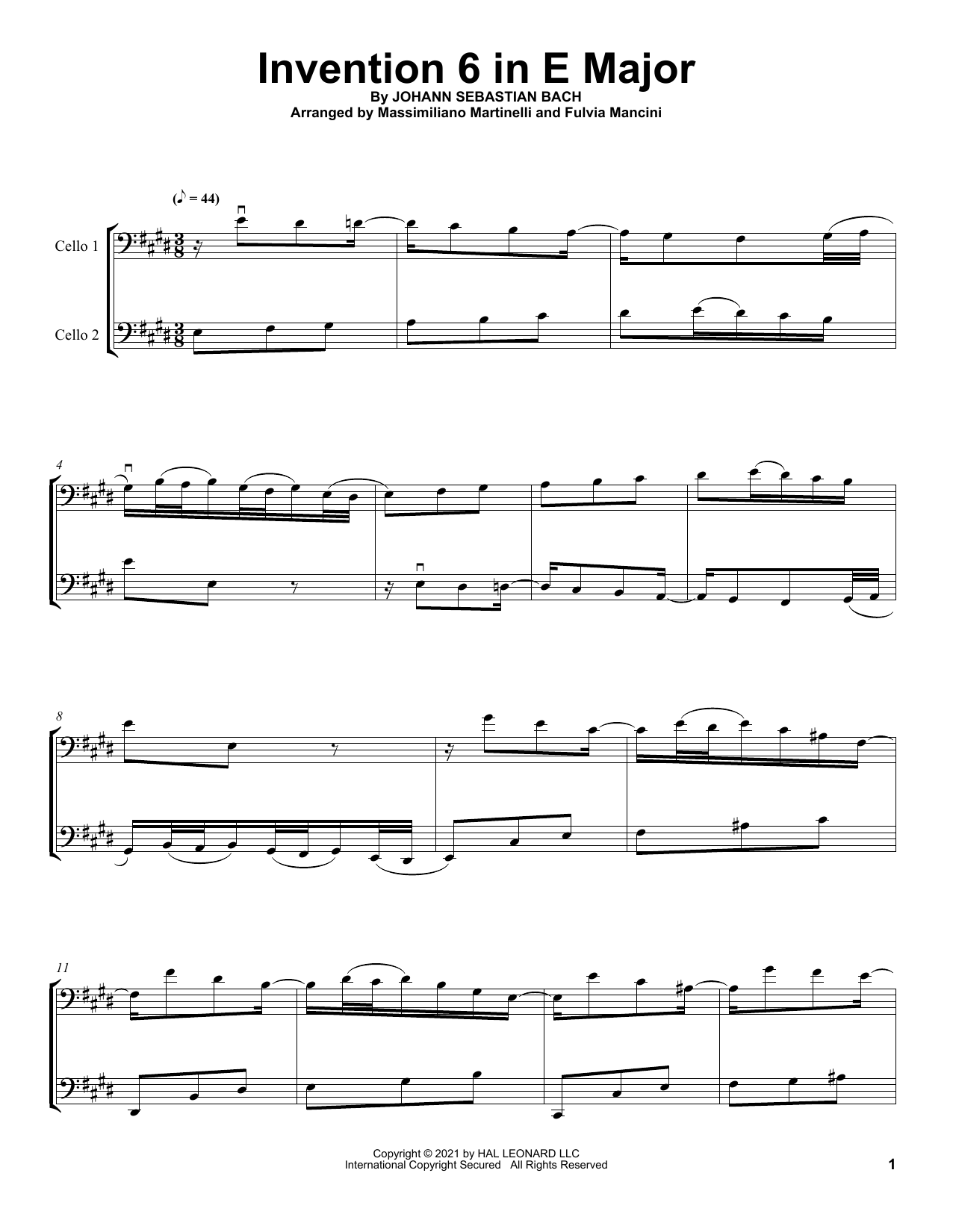 Produktbild zu:  Invention 6 In E Major - Mr. & Mrs. Cello