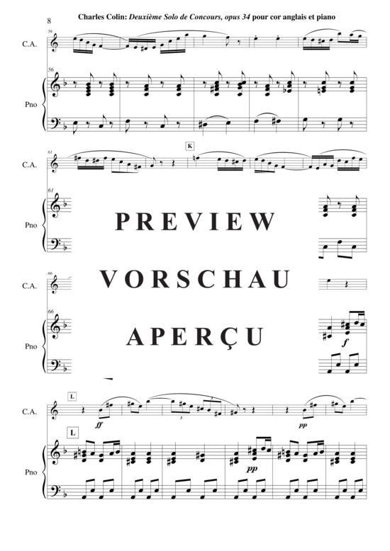 Produktgalerie: Seite 9 von 17 Solo de Concours no. 2, Opus 34 , , (Englischhorn + Klavier)
