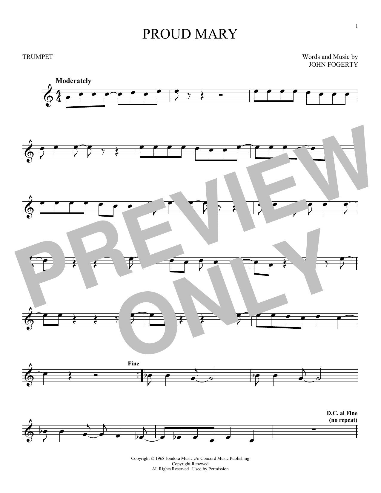 Produktgalerie: Seite 1 von 1 Proud Mary, Creedence Clearwater Revival, Trompete