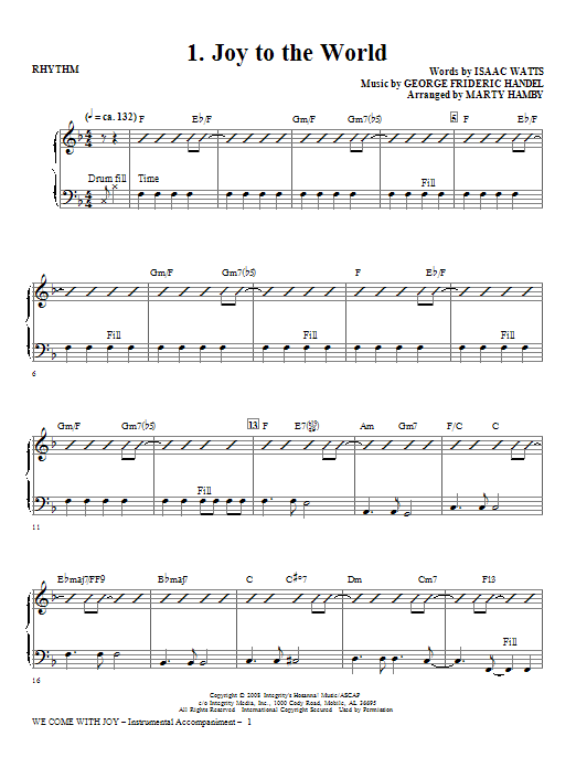 Product gallery: Page 1 of 1 We Come With Joy Orchestration - Rhythm, Marty Hamby