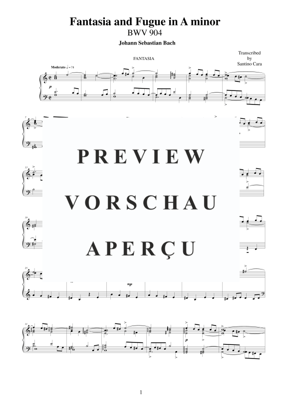 Produktgalerie: Seite 2 von 7 Fantasia und Fuge A-Moll BWV 904, , Klavier Solo