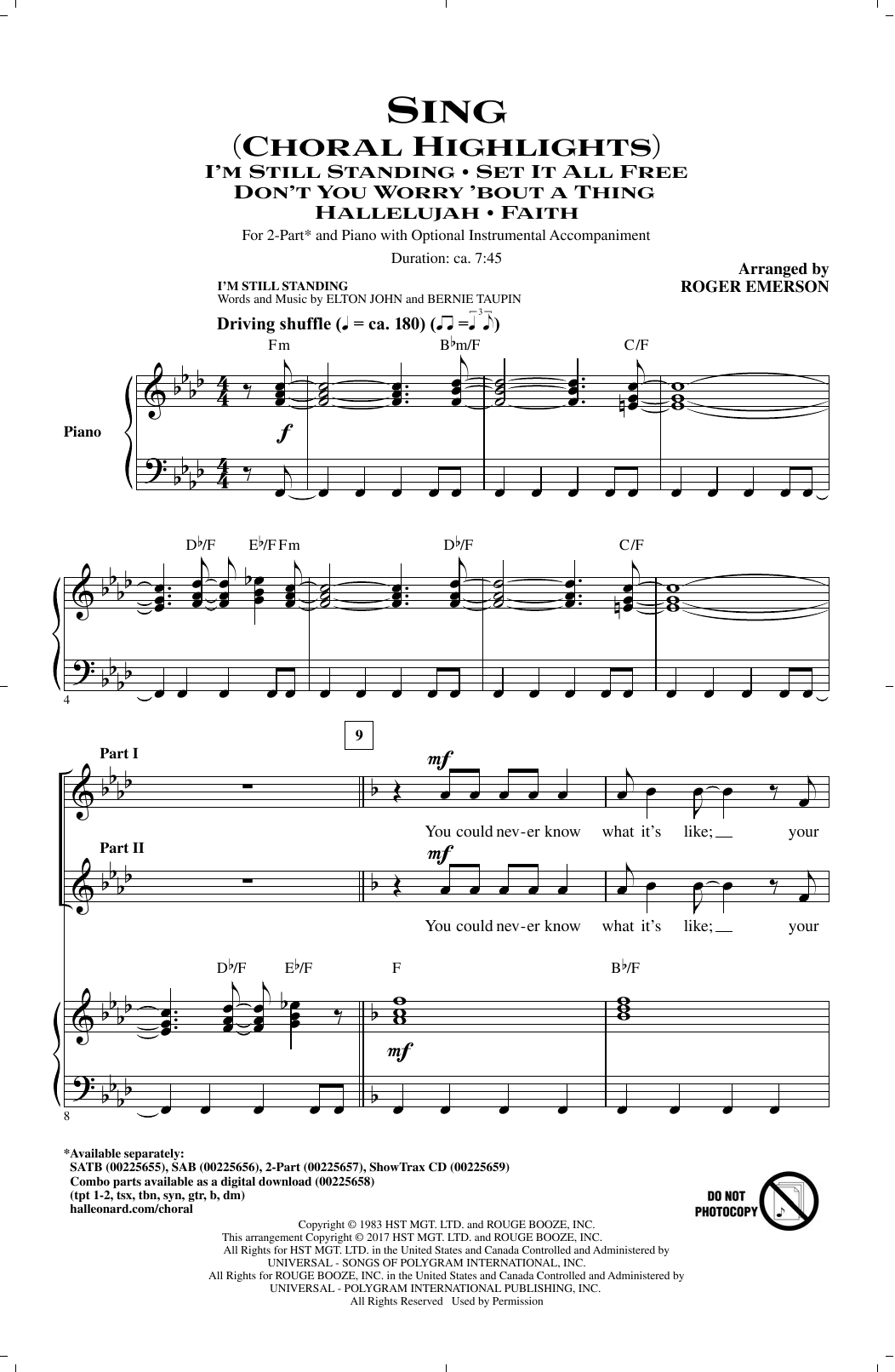 Product picture to: Sing (Choral Highlights)