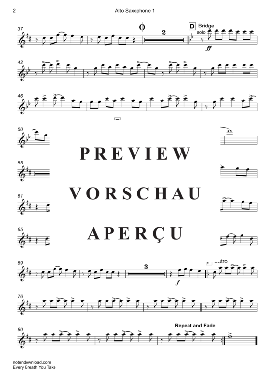 Product gallery: Page 9 of 19 Every Breath You Take (Saxophon Quintett A(S) , Police, ATTB)