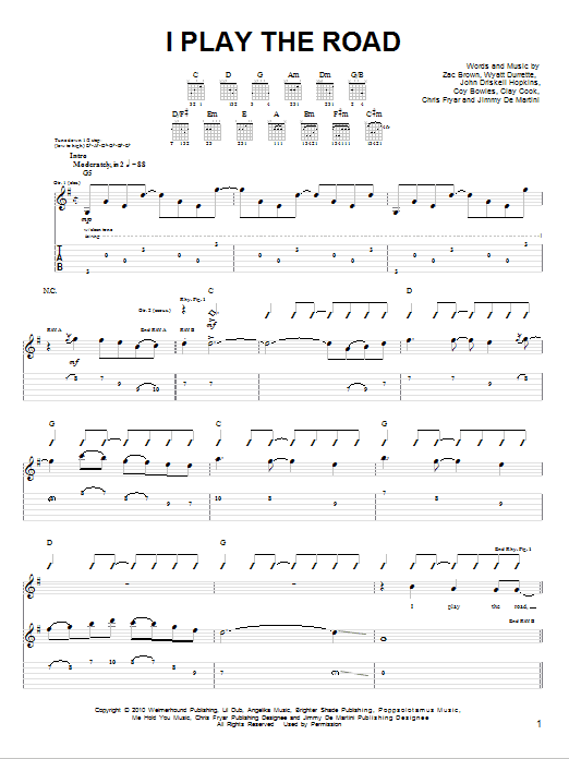 Product gallery: Page 1 of 1 I Play The Road, Zac Brown Band