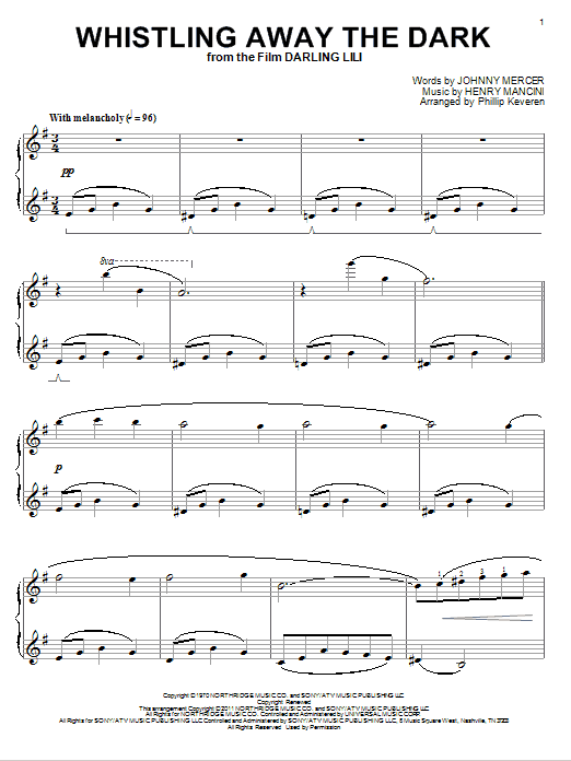 Produktbild zu: Whistling Away The Dark (arr. Phillip Keveren)