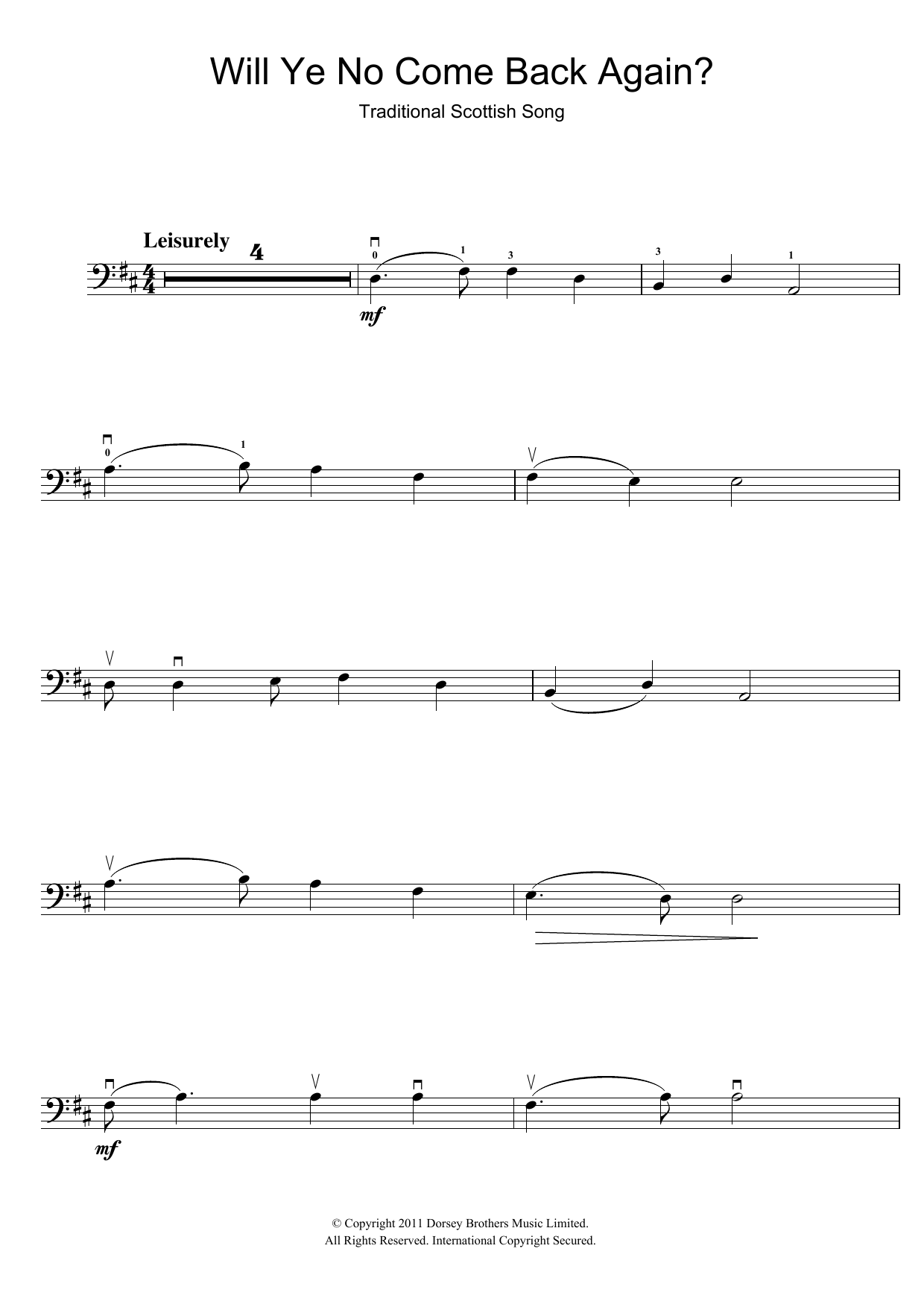 Produktgalerie: Seite 1 von 1 Will Ye No Come Back Again, Traditional, Violoncello