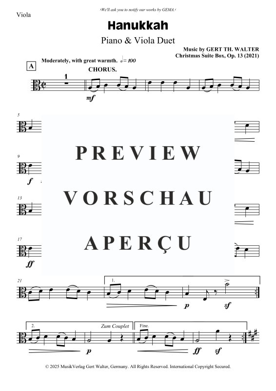 Produktgalerie: Seite 5 von 6 Hanukkah, , Viola und Klavier
