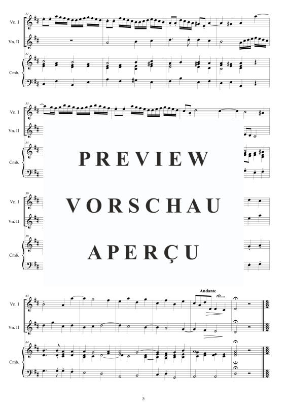 Produktgalerie: Seite 6 von 11 Trio Sonata No.9 in D-Dur Op.1, , 2 Violinen und Cembalo