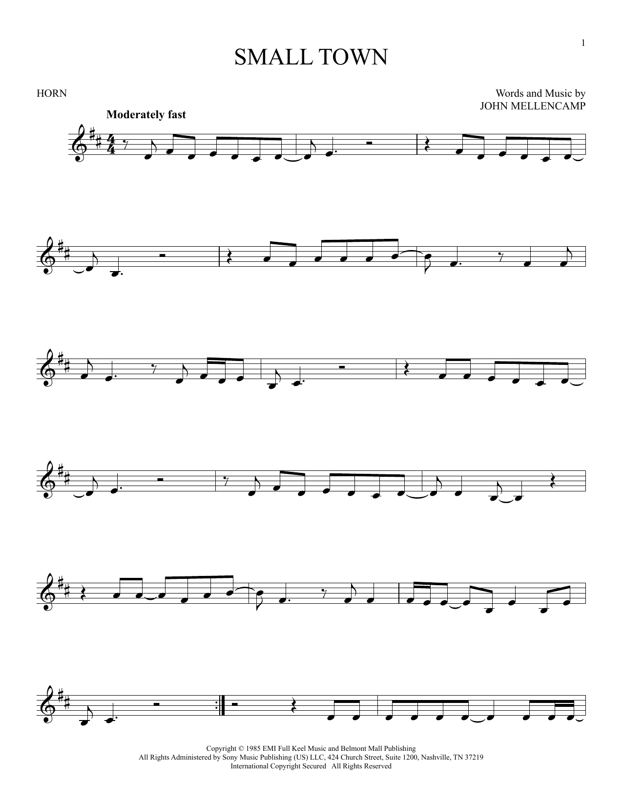 Produktgalerie: Seite 1 von 1 Small Town, John Mellencamp, Horn