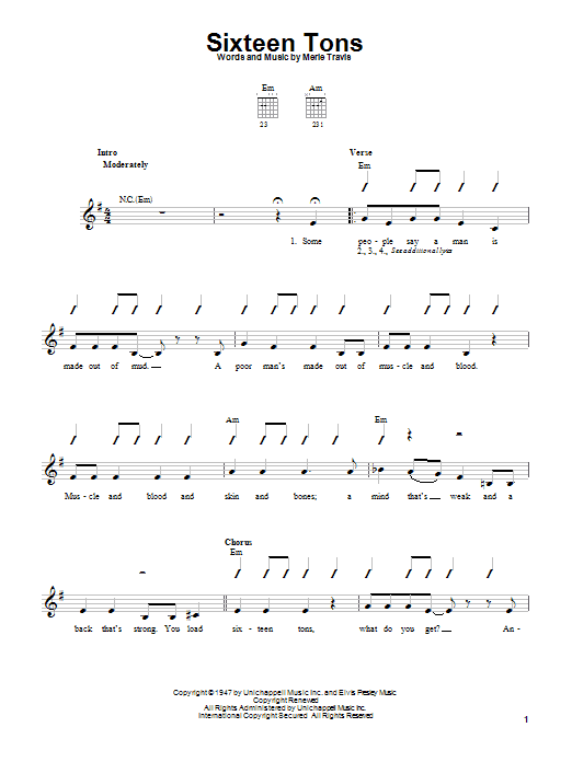 Product gallery: Page 1 of 1 Sixteen Tons, Merle Travis