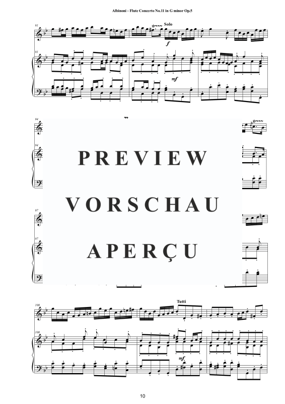 Product gallery: Page 11 of 11 Flute Concerto No.11 in G-Moll Op.5, , Flute and Piano/Harpsichord