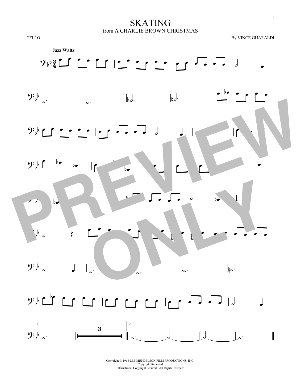 Produktgalerie: Seite 1 von 1 Skating, Vince Guaraldi, Violoncello