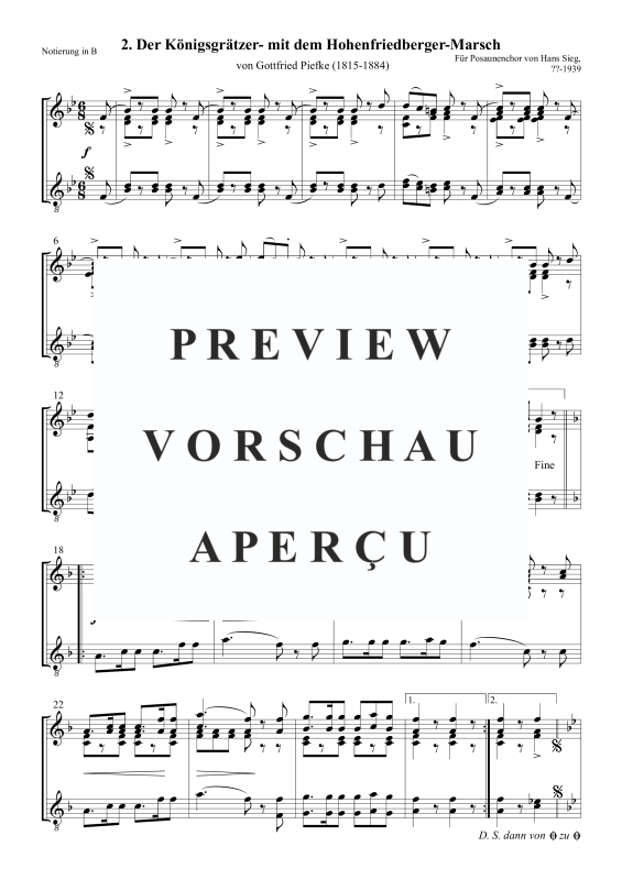 Product gallery: Page 4 of 5 Der Königsgrätzer-Marsch mit dem Hohenfriedberger-Marsch, , Trombone Choir
