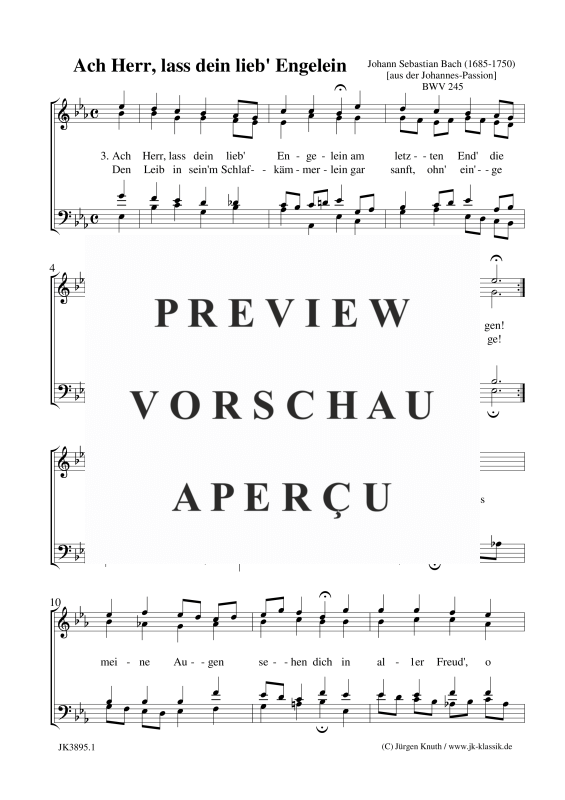 gallery: Ach Herr, lass dein lieb´ Engelein (aus der Johannes-Passion BWV 245), , (mixed choir)