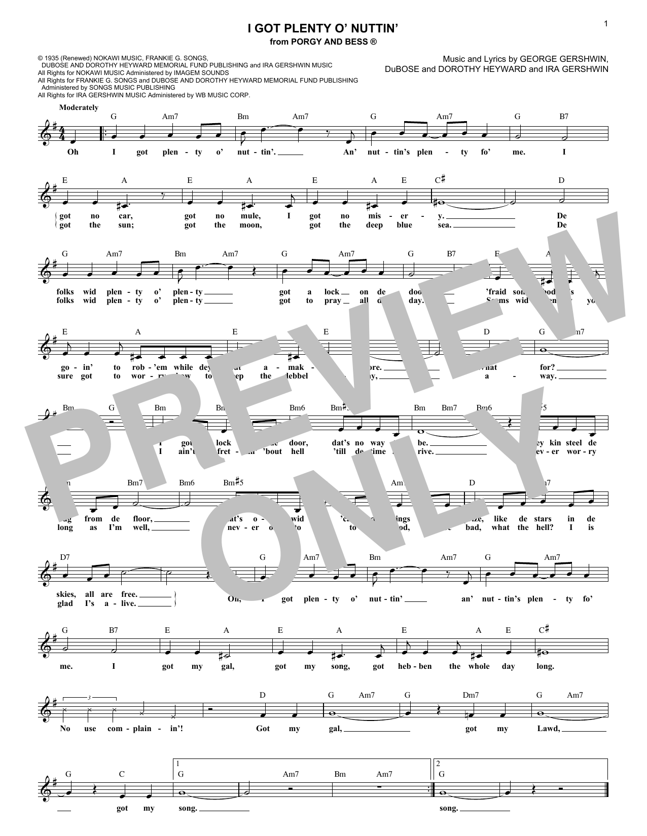 Produktbild zu: I Got Plenty O' Nuttin'
