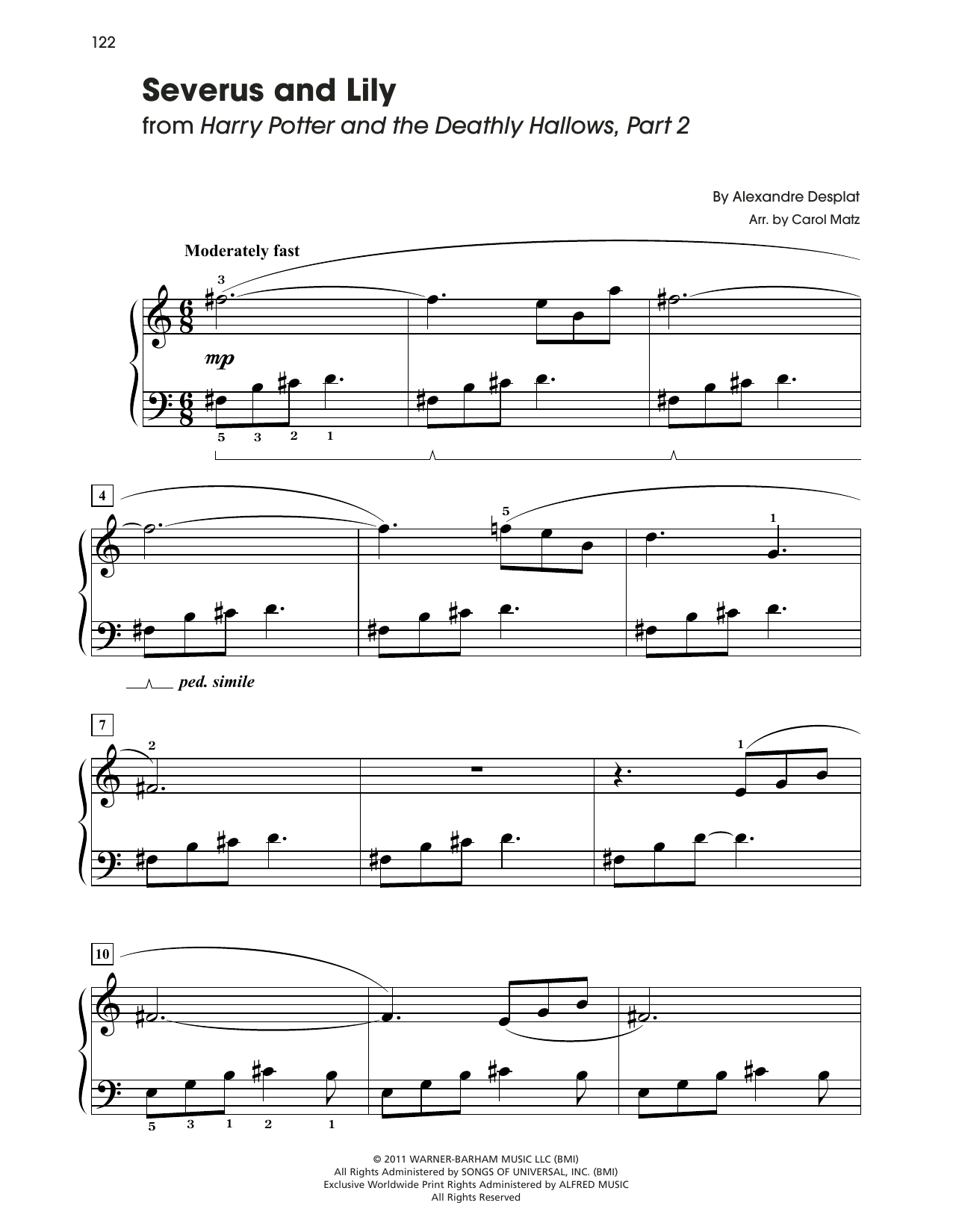 Produktbild zu: Severus And Lily (from Harry Potter) (arr. Carol Matz)