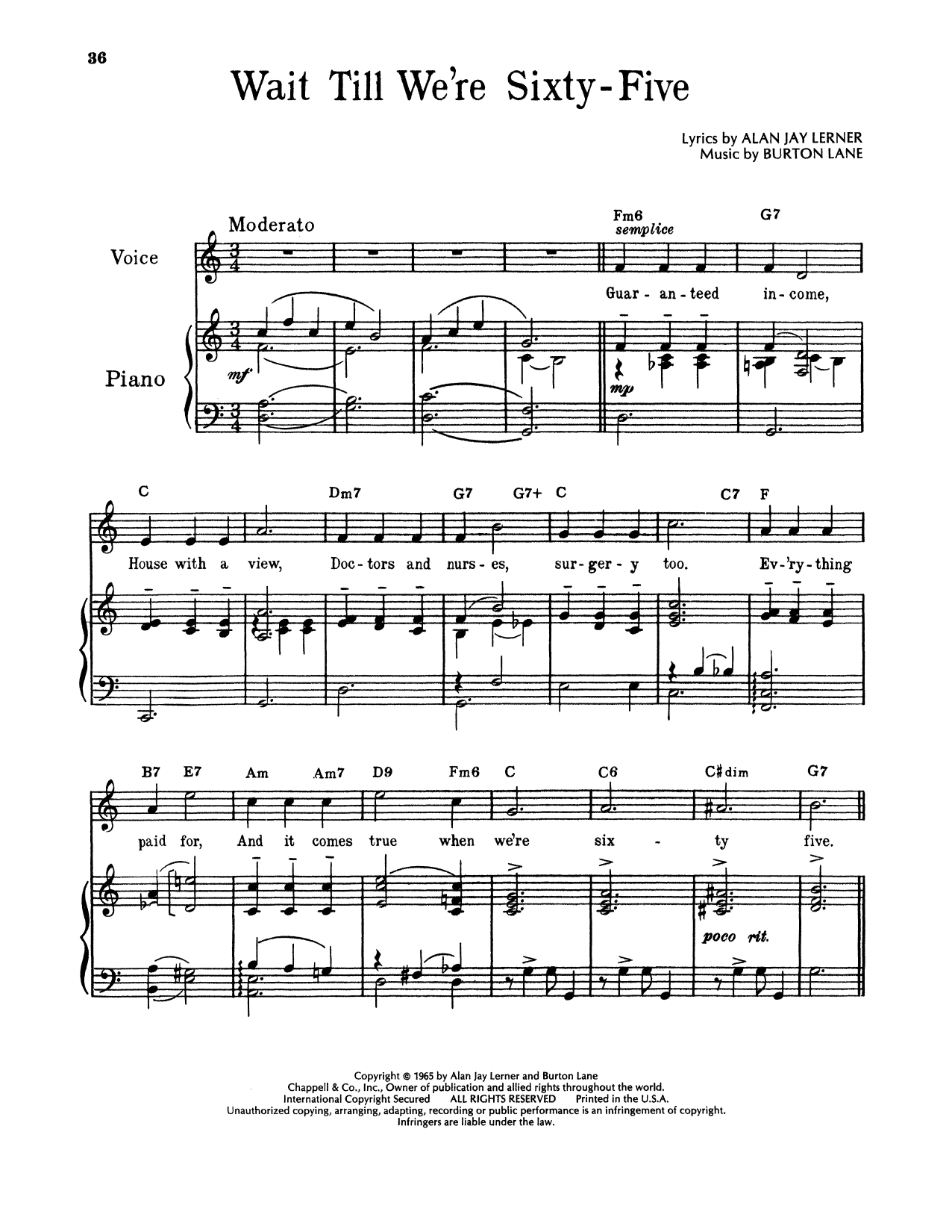 Produktbild zu: Wait Till We're Sixty Five (from On A Clear Day You Can See Forever)