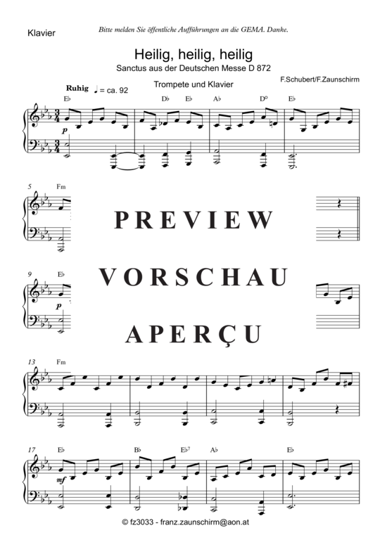 gallery: Zum Sanctus (Heilig, heilig) , ,  (Trompete in B + Klavier)