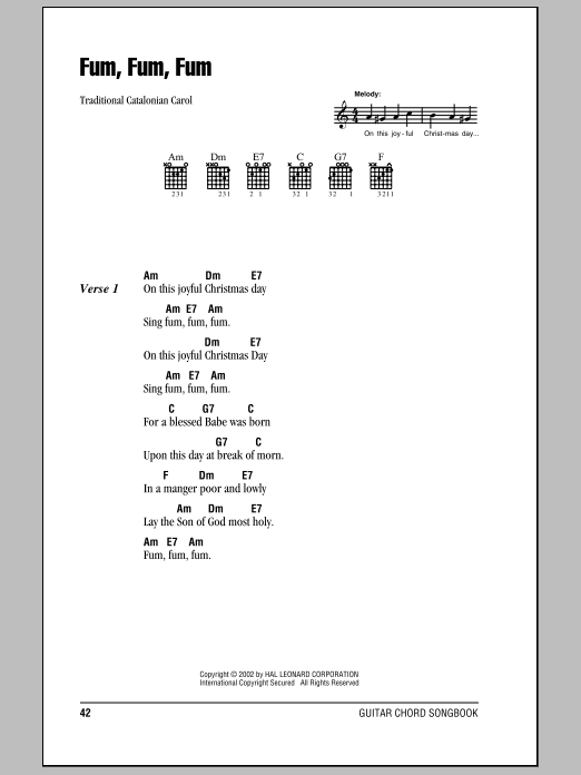 Product gallery: Page 1 of 1 Fum, Fum, Fum, Traditional Catalonian Carol