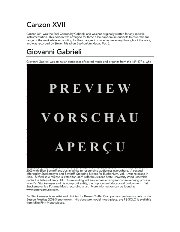 Produktgalerie: Seite 4 von 11 Canzon XVII, , (Tuba Ensemble EEEEEETTTTTT)