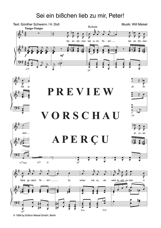 Produktgalerie: Seite 4 von 4 Sei ein bißchen lieb zu mir, Peter!, 	, Klavier und Gesang