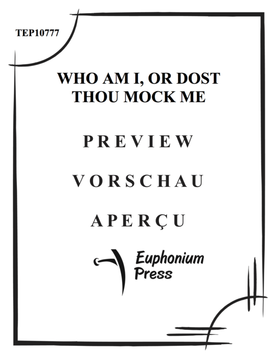 Produktgalerie: Seite 2 von 13 Who Am I, or Dost Thous Mock Me , , (Tuba Trio ETT)