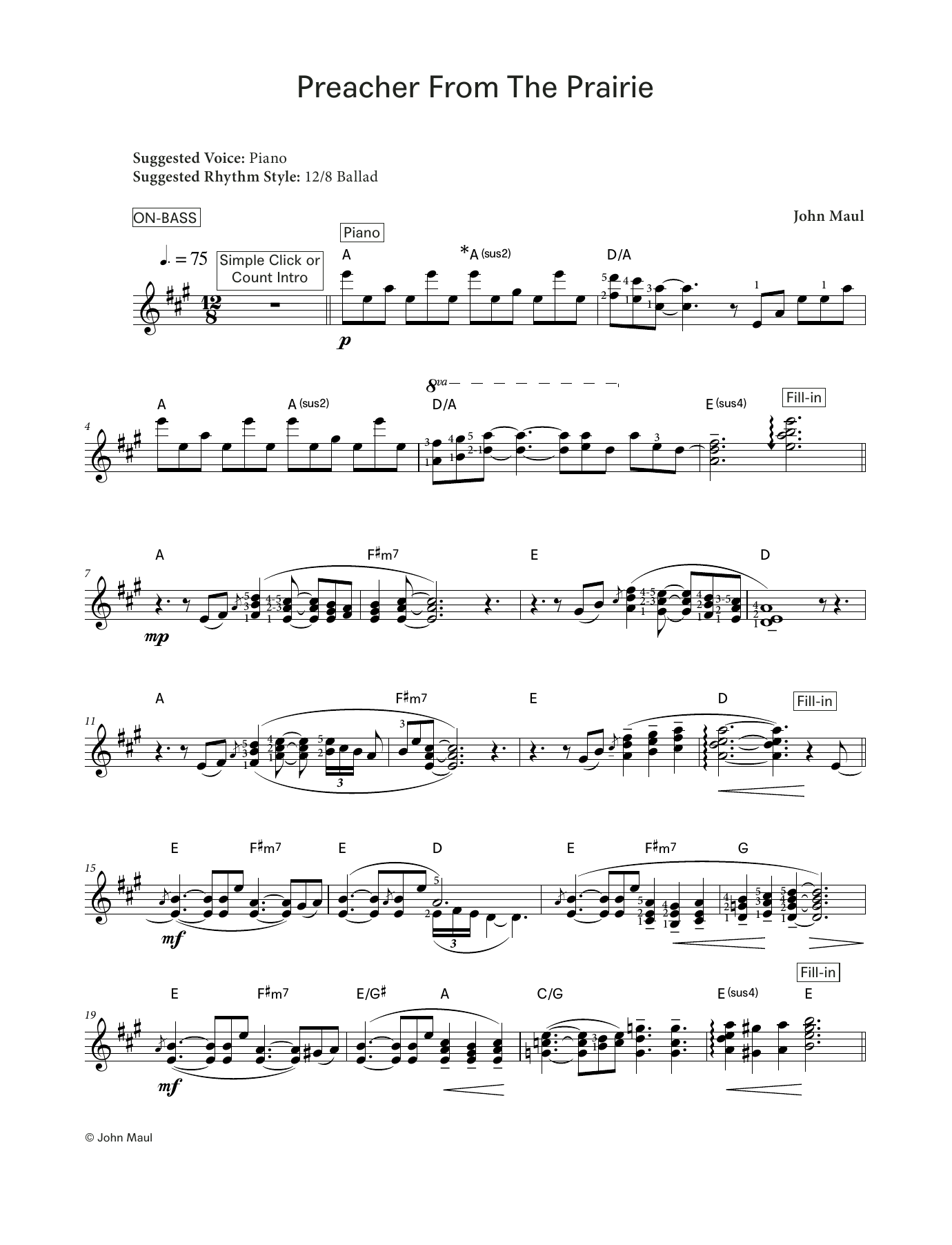 Produktgalerie: Seite 1 von 1 Preacher from the Prairie (LCME Electronic Keyboard Grade 7 List A), John Maul, Klavier