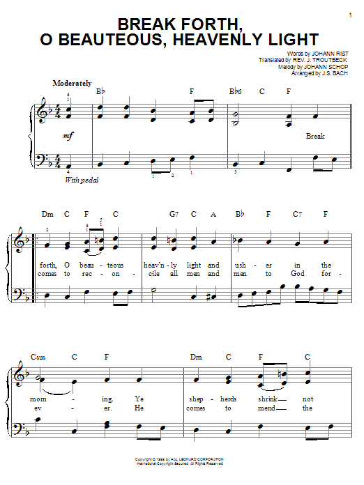 Produktgalerie: Seite 1 von 1 Break Forth, O Beauteous, Heavenly Light, Johann Sebastian Bach, Klavier