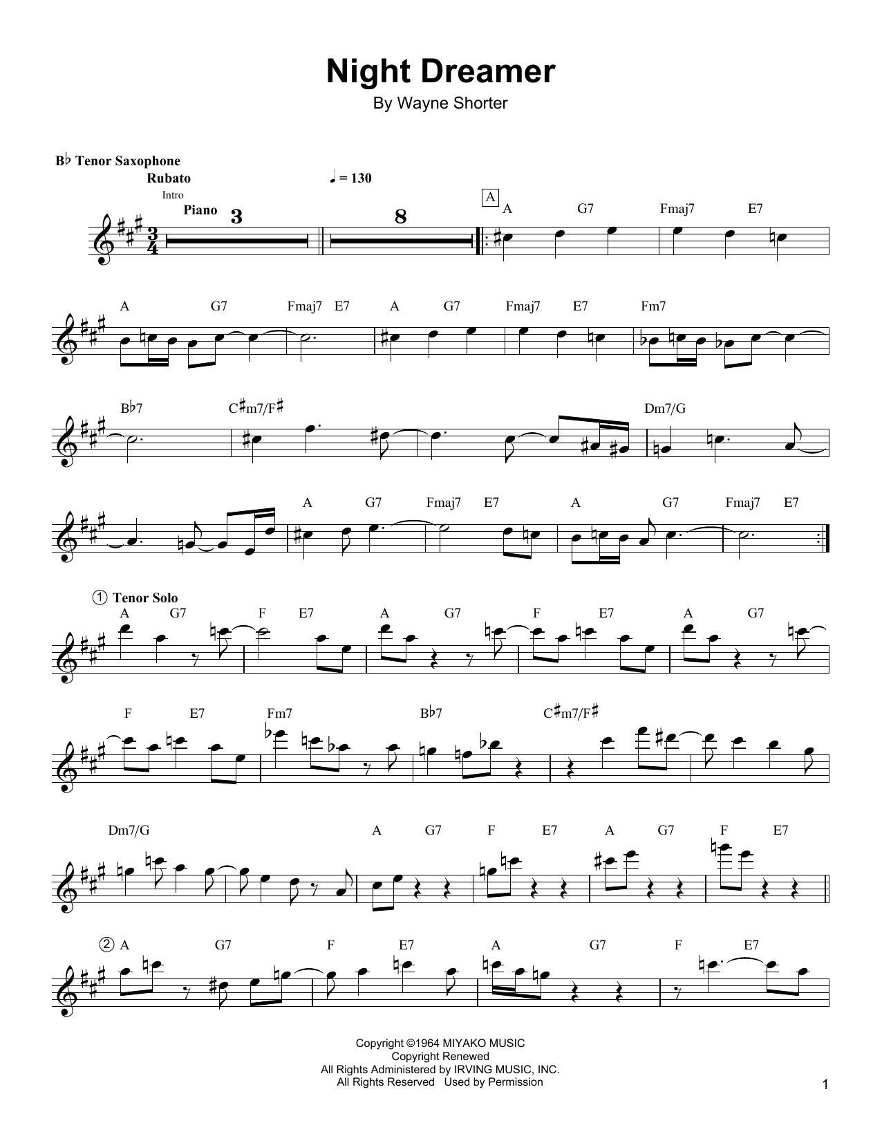 Product gallery: Page 1 of 1 Night Dreamer, Wayne Shorter