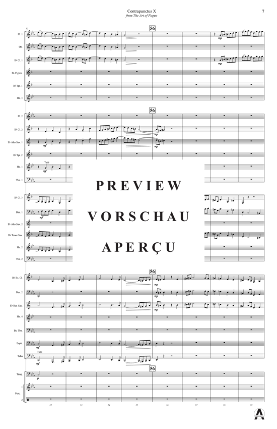 Produktgalerie: Seite 10 von 17 Contrapunctus 10 aus Kunst der Fuge , , (Concert Band)