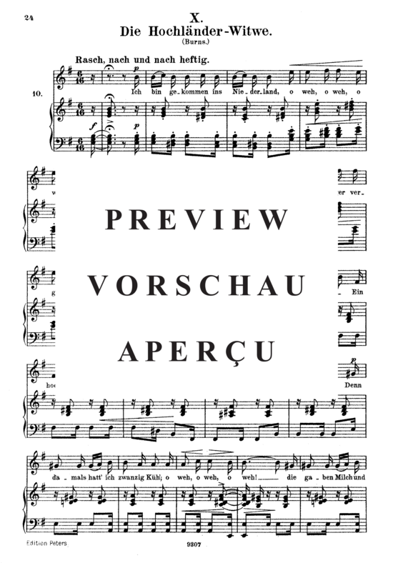 Product gallery: Page 2 of 4 Die Hochländer-Witwe, Op.25 No.10, , High Voice and Piano