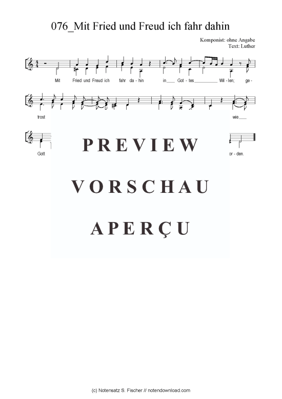 Product picture to: Mit Fried und Freud ich fahr dahin ohne Angabe / Luther