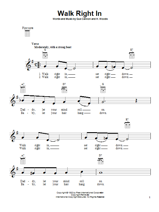 Product gallery: Page 1 of 1 Walk Right In, The Rooftop Singers