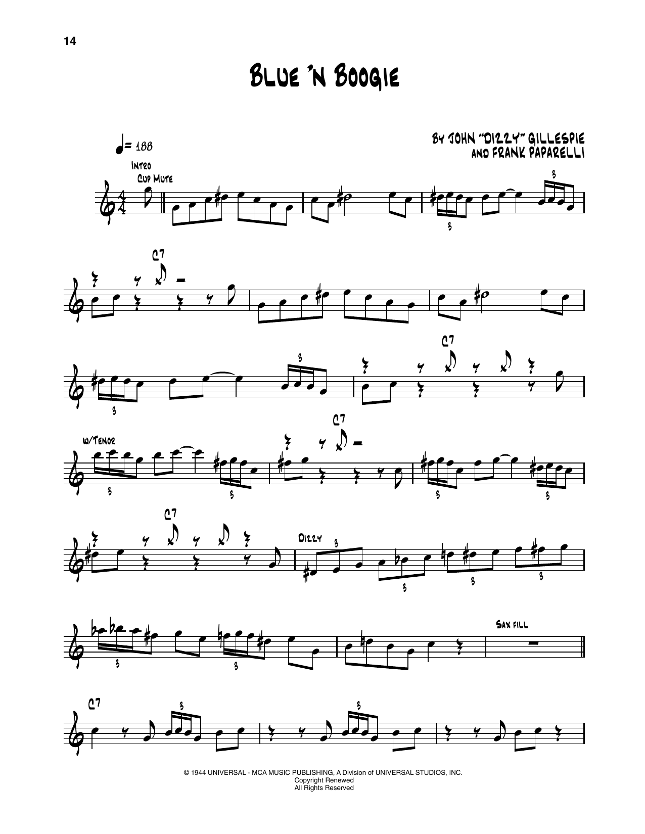 Produktgalerie: Seite 1 von 1 Blue 'N Boogie, Dizzy Gillespie, Trompete