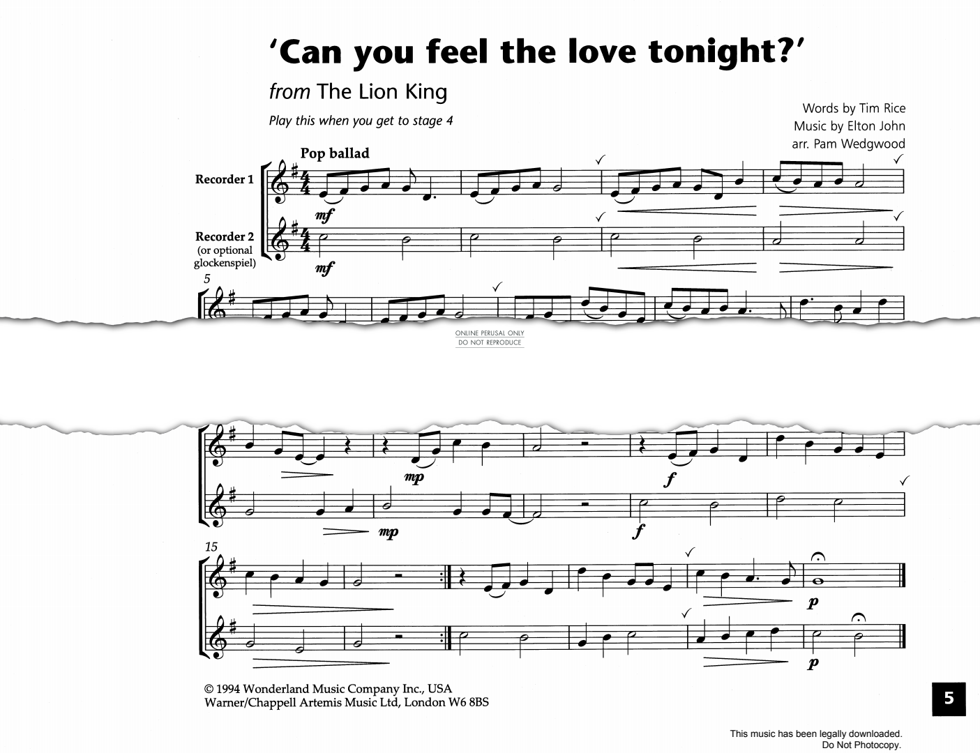 Product gallery: Page 1 of 1 Can You Feel The Love Tonight? (from The Lion King), Elton John